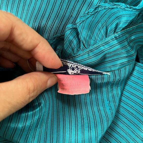 Vtg 80s Jonathan Martin Ruffle Neck Womens Top Sz 11/12 Coquette Secretary Retro - Picture 13 of 13